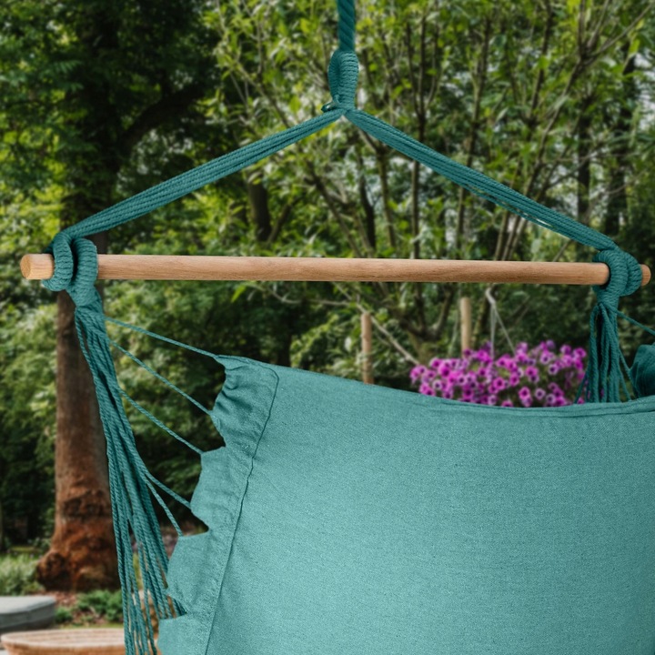 FOTEL WISZĄCY KRZESŁO BRAZYLIJSKE HUŚTAWKA HAMAK BOHO FRĘDZLE OUTTEC