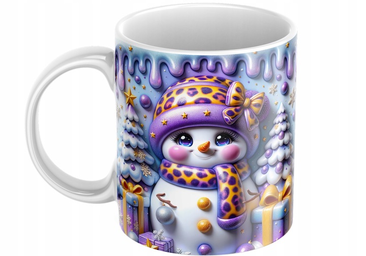 Świąteczny Kubek 3D Bałwanek - Idealny Na Prezent - NOWOŚĆ - HIT Bałwanek