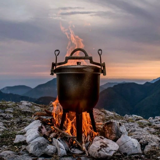 Kociołek żeliwny emaliowany garnek myśliwski 11 L