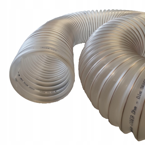 Wąż poliuretanowy do odciągu trocin pyłów fi 60 Antystatyczny trudnopalny
