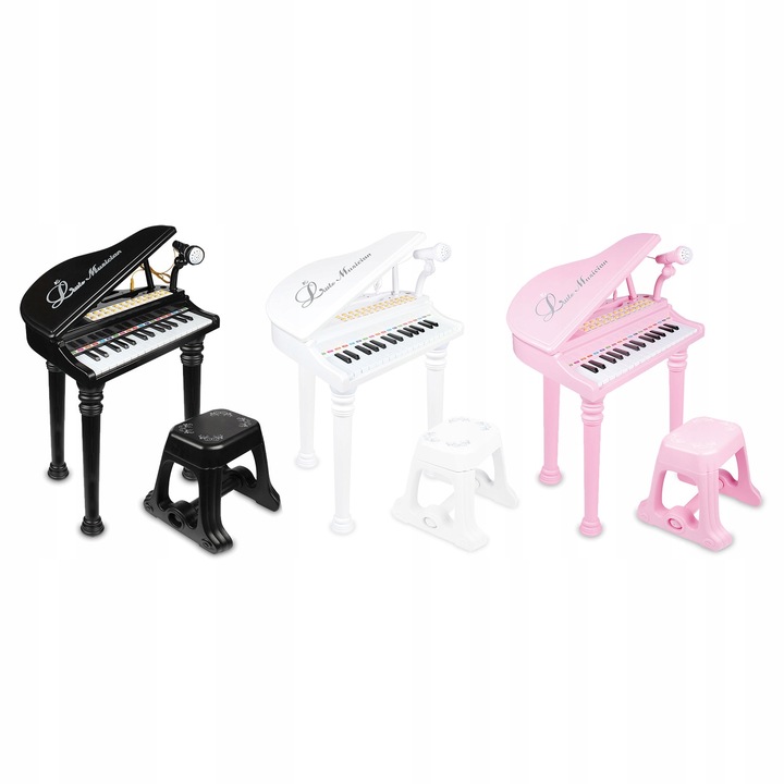 PIANINO ORGANY KEYBOARD DLA DZIECI KRZESEŁKO MIKROFON KARAOKE TRZY KOLORY