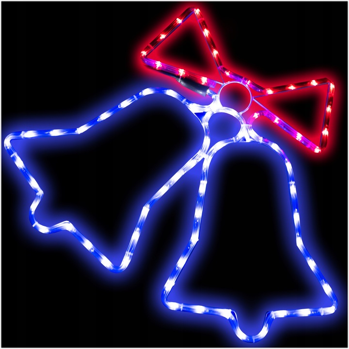 Lampki Zewnętrzne Świąteczne Dzwonki Choinkowe LED Czerwone Niebieskie IP44