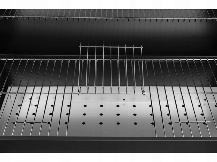 GRILL OGRODOWY WĘGLOWY Z POKRYWĄ DUŻY RUSZT 71x34,5cm POPIELNIK 3 PÓŁKI