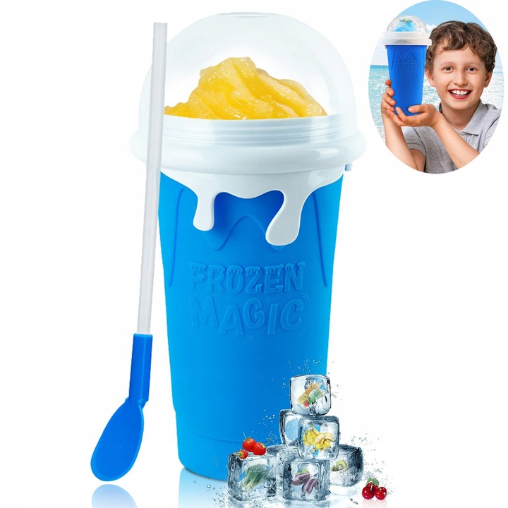 KUBEK DO ROBIENIA LODÓW GRANITY SORBETÓW SLUSHY MROŻONYCH NIEBIESKI