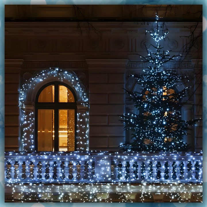 LAMPKI CHOINKOWE BIAŁY ZIMNY 300 LED WEW/ZEW NA CHOINKĘ 22 METRY 8 TRYBÓW