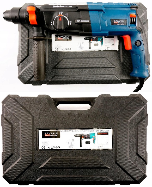 MŁOTOWIERTARKA 2800W SDS+ 2xGŁOWICA 16WIERTEŁ