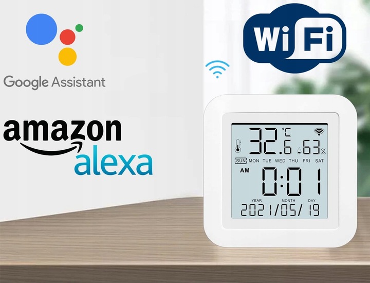 CZUJNIK TEMPERATURY I WILGOTNOŚCI WIFI SMART LIFE TUYA TERMOMETR HIGROMETR