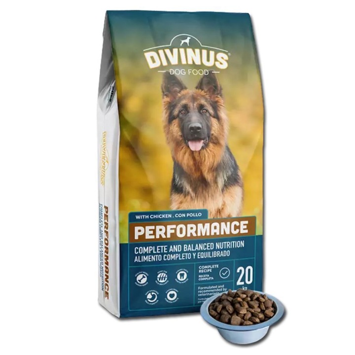 DIVINUS Performance karma sucha dla psa owczarek labrador witaminy 20kg