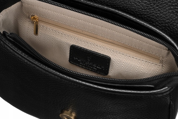 Torebka damska listonoszka PETERSON czarna modna miejska na długim pasku