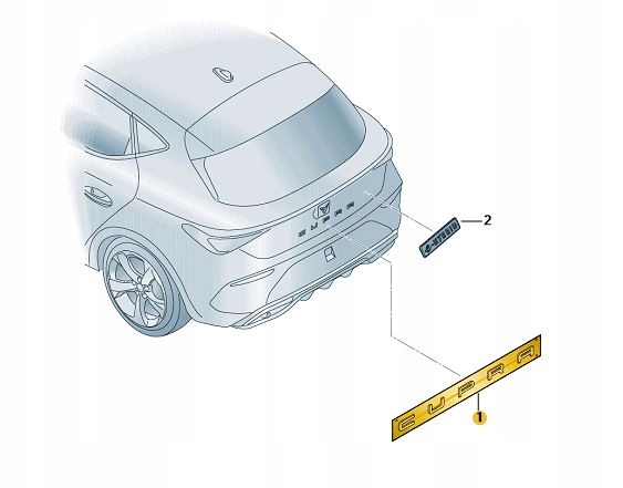 EMBLEMAT NAPIS ZNACZEK NAKLEJKA SEAT CUPRA SREBRNY POŁYSK