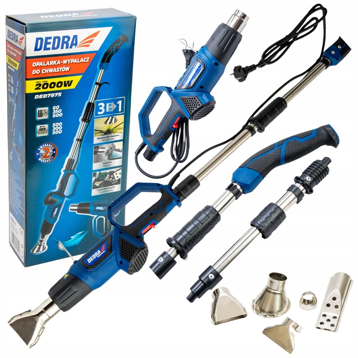 DEDRA OPALARKA PALNIK WYPALARKA DO CHWASTÓW 2000W 3W1 CHWASTOWNIK 3w1