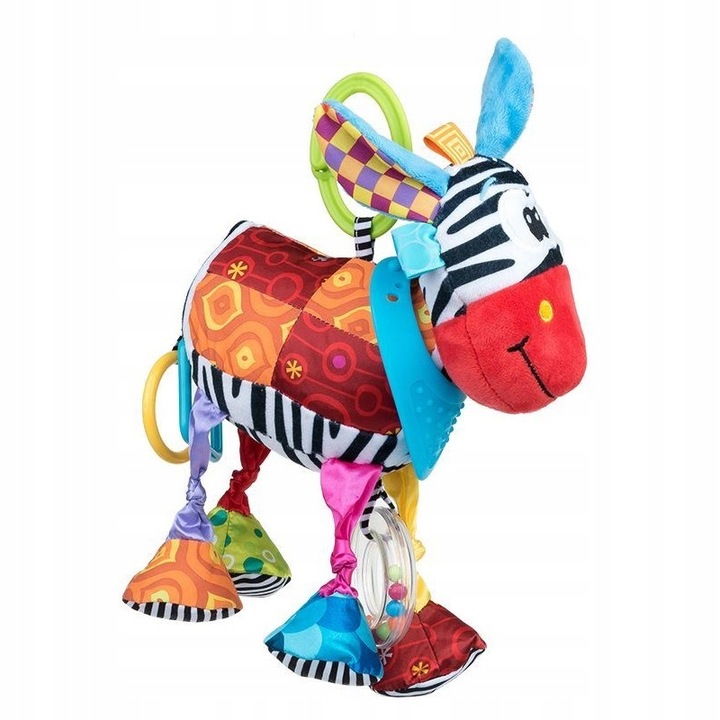 Zawieszka do wózka sensoryczna kontrastowa grzechotka Osioł Dave Dumel