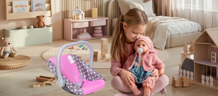 NOSIDEŁKO dla lalek 3w1 NOSIDŁO FOTELIK SAMOCHODOWY BUJAK dla lalki