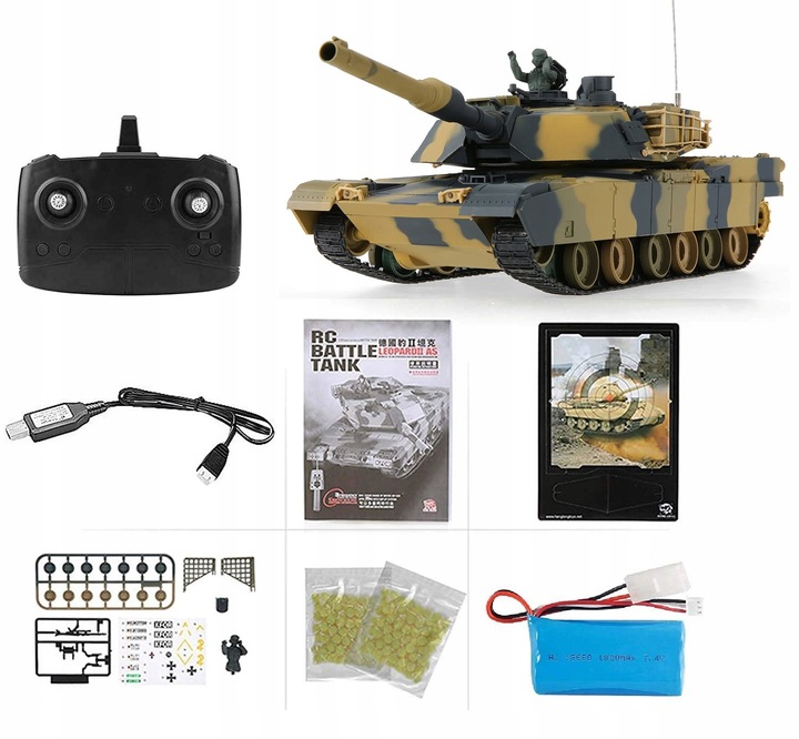 Zdalnie sterowany CZOŁG ABRAMS M1A2 R/C Heng Long
