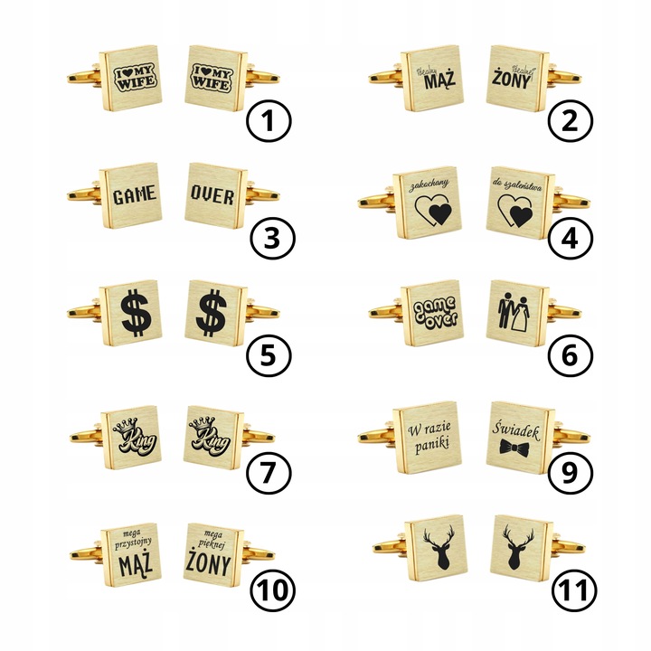 Spinki do mankietów koszuli z własną grafiką tekstem z grawerem na prezent