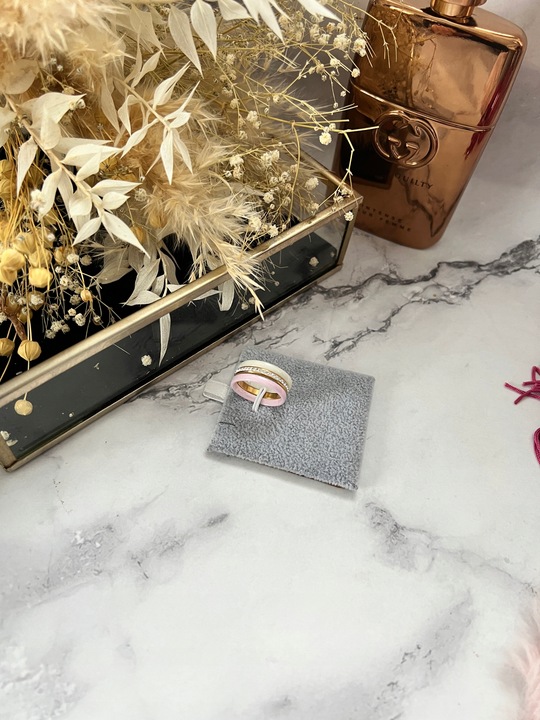 1520 Komplet 3 pierścionków ceramicznych CYRKONIE r 6/16mm sta