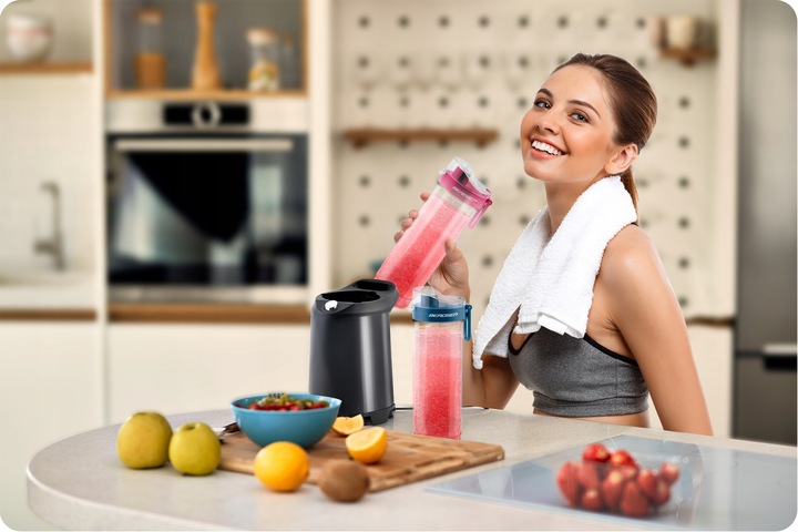 BLENDER KIELICHOWY SMOOTHIE DO KOKTAJLI BERDSEN 700W + 2 BUTELKI 0,57L