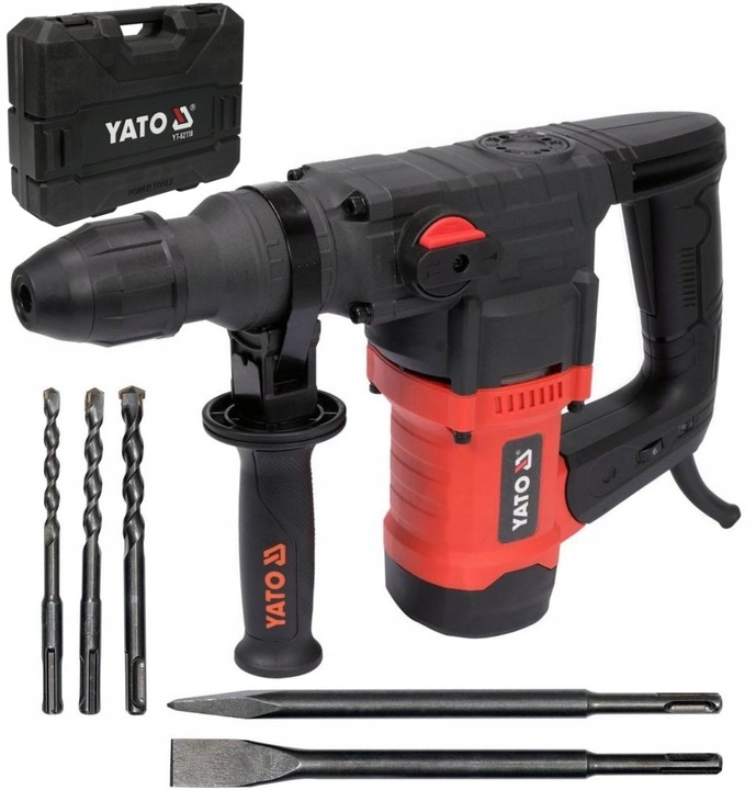 YATO MŁOT UDAROWY MŁOTOWIERTARKA SDS PLUS 1100W 4,5J 3 FUNKCJE + DŁUTA