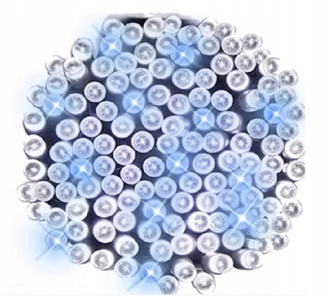 LAMPKI CHOINKOWE FLASH 100 LED GRUBE ZEWNĘTRZNE BIAŁE ZIMNE BŁYSK NIEBIESKI