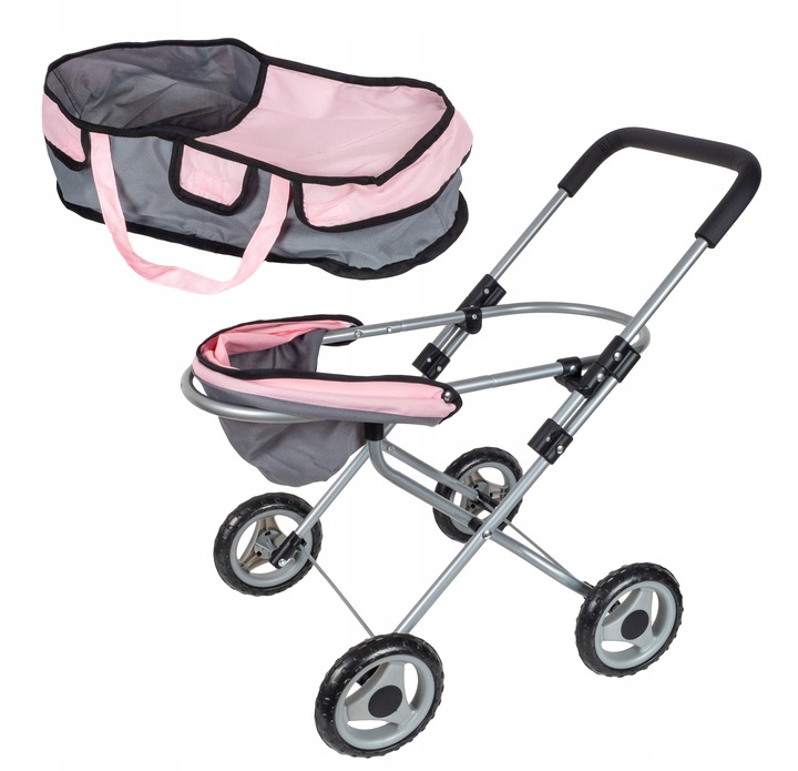 Lalka bobas miękka jak żywa zestaw wózek dla lalek nosidełko z akcesoriami