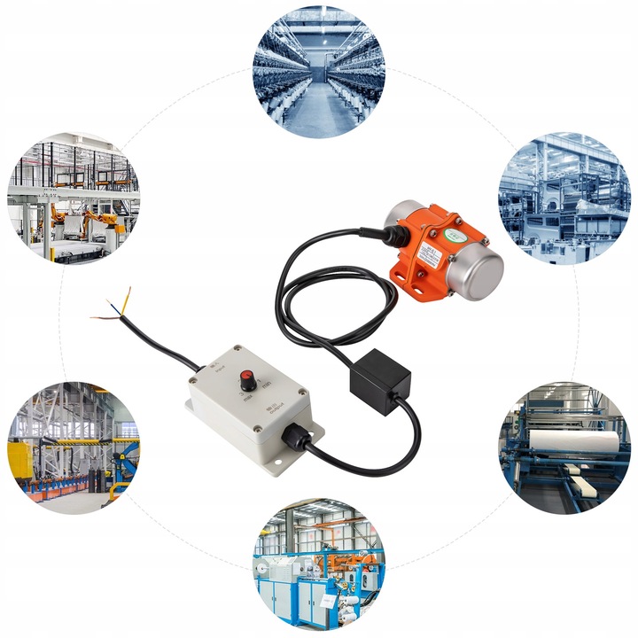 SILNIK WIBRACYJNY 3000 OBR/MIN Z REGULATOREM PRĘDKOŚCI, ELEKTRYCZNY SILNIK