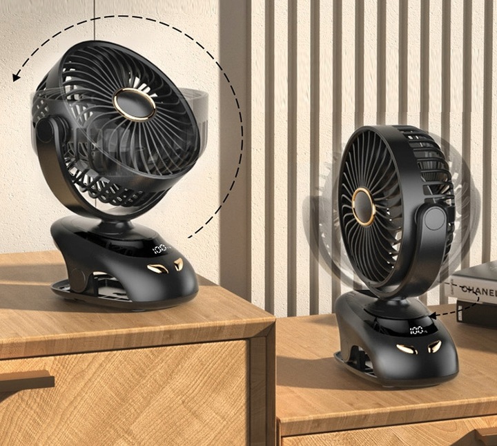 WENTYLATOR BIURKOWY Bezprzewodowy Z KLIPSEM I PODSTAWĄ Aroma BOX Cichy