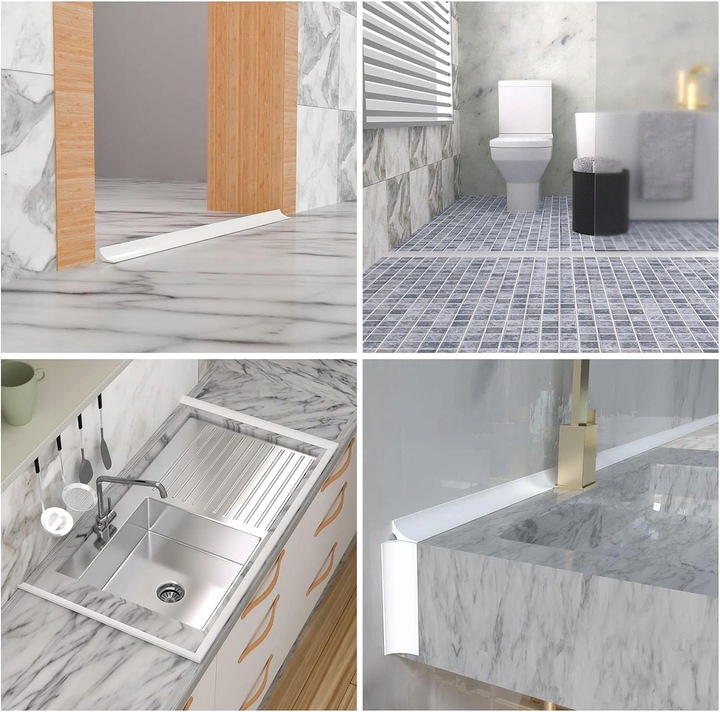 2M SAMOPRZYLEPNA LISTWA ZATRZYMUJĄCA WODĘ DO WANNY, LISTWA WYKOŃCZENIOWA