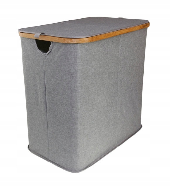KOSZ NA PRANIE BIELIZNĘ POJEMNIK 100 L Bambus grey