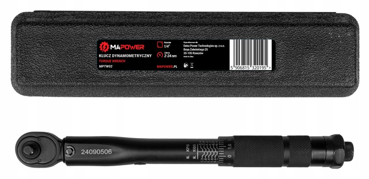 KLUCZ DYNAMOMETRYCZNY DO ROWERU 1/4' 2-24Nm CERTYFIKAT KALIBRACJI Z BLOKADĄ