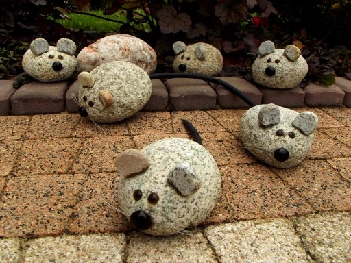 myszka z granitu ozdoba ogród prezent gartdeco1