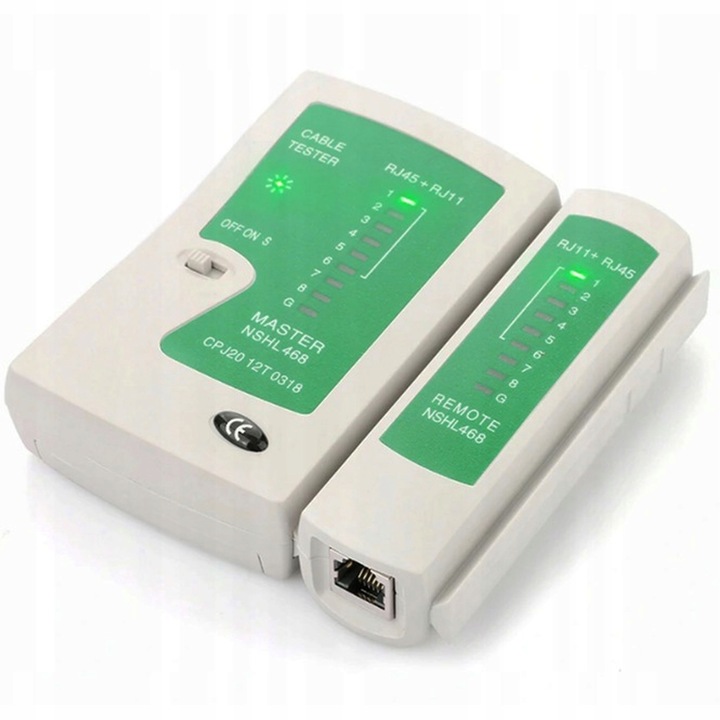 TESTER KABLI SIECIOWYCH WTYK RJ45 ZESTAW NARZĘDZI ŚCIĄGACZ ZACISKARKA LAN3