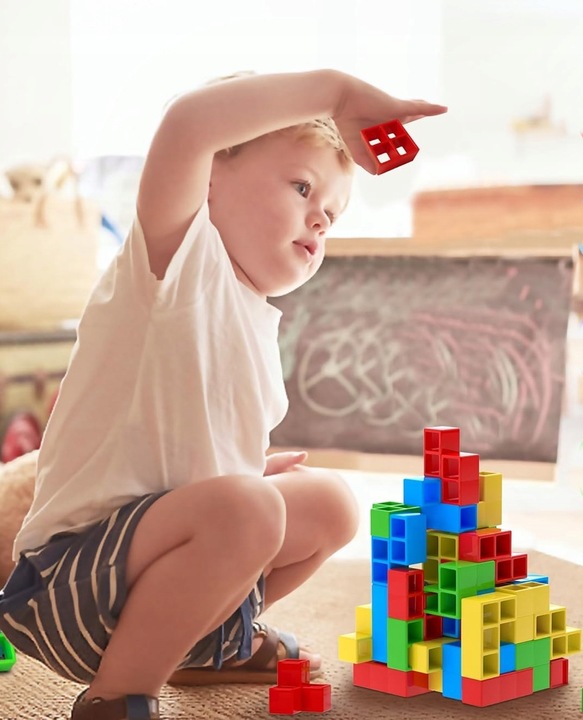 TETRIS Balance Blocks UKŁADANKA GRA LOGICZNA ZRĘCZNOŚĆIOWA wieża 64el