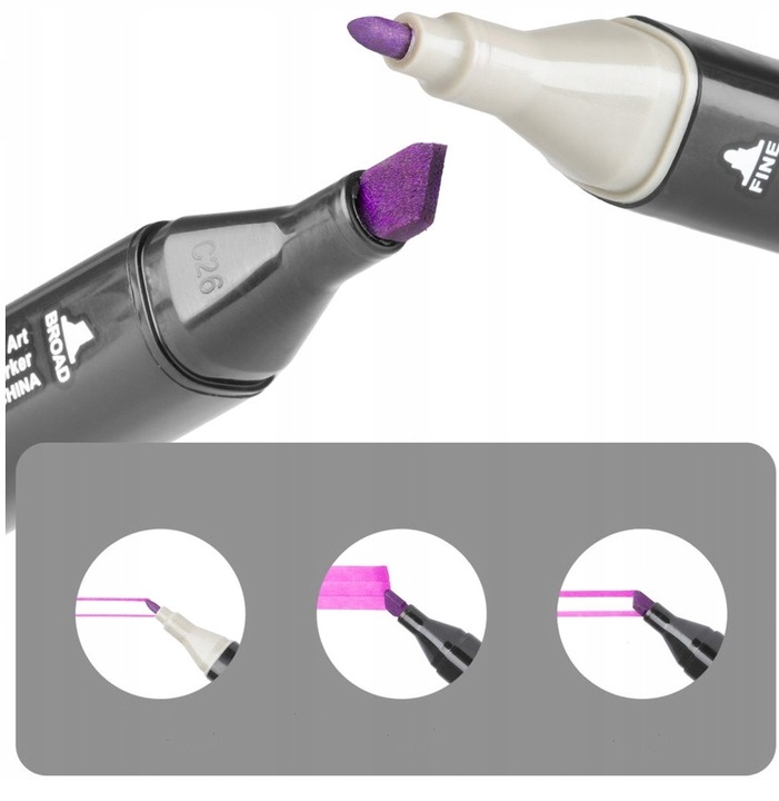 Dwustronne MARKERY PISAKI alkoholowe 80pcs (C024)