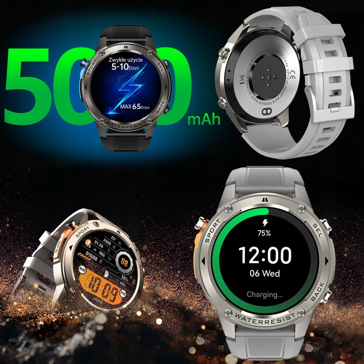 ZEGAREK MĘSKI Z GPS SMARTWATCH PROVENTUS MENU PL WODOODPORNY SPORT ROZMOWY