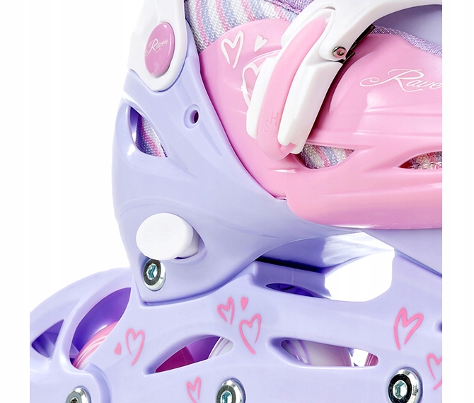 Rolki Wrotki Regulowane 3w1 RAVEN Loret Lila/Pink 34-37 Kółka LED
