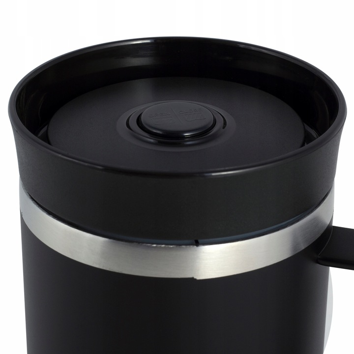 KUBEK TERMICZNY Z UCHEM TERMOS STALOWY SCZELNY pojemny bidon KAMILLE 360 ml