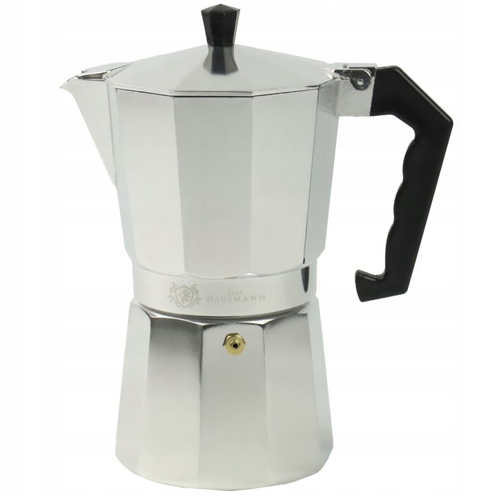 KAWIARKA ALUMINIOWA 450 ml 9 filiżanek SREBRNA DO KAWY + GRATIS