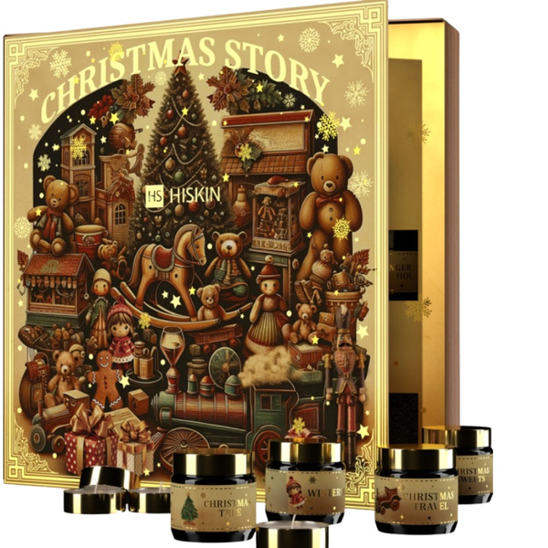 HISKIN Merry Ch. kalendarz adwentowy świece 12x15ml, 12x30ml Bajkowa Księga