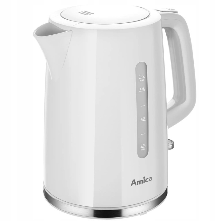 CZAJNIK AMICA KF1011 1,7L 2200W STRIX EASYOPEN FILTR OBROTOWA BAZA BIAŁY