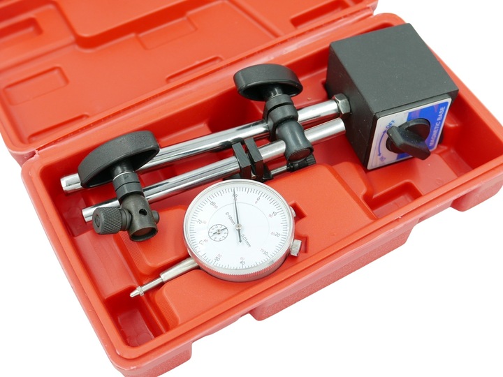 CZUJNIK ZEGAROWY + STATYW MAGNETYCZNY SPRAWDZANIA BICIA TARCZ HAMULCOWYCH