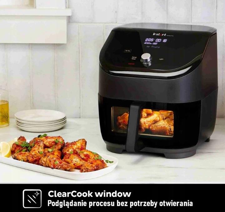 Instant Vortex Plus Clear Cook Air Fryer czarny frytkownica beztłuszczowa