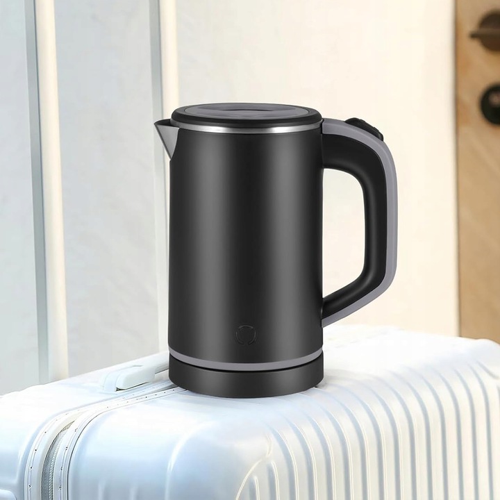 CZAJNIK ELEKTRYCZNY TURYSTYCZNY PODRÓŻNY CICHY MAŁY 600 W 0,8L CZARNY