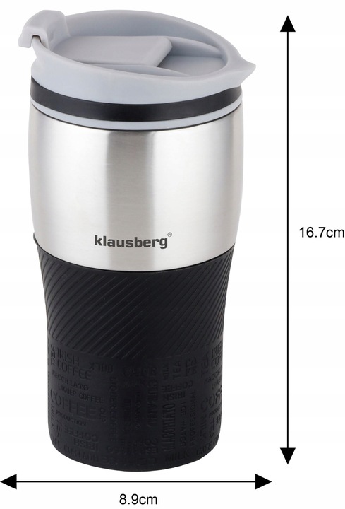 Kubek termiczny 320ml KLAUSBERG czarny KB-7625