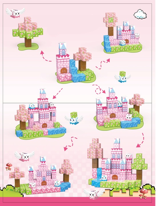 KLOCKI MAGNETYCZNE 2,5 cm kostki budowlane konstrukcyjne BLOKI SZEŚCIANY 76