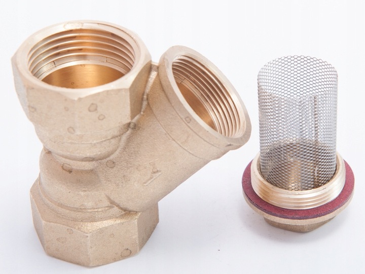 FILTR SKOŚNY SIATKOWY MOSIĘŻNY DO WODY 1" CAL DN25 TMAX 120°C SOLIDNY MOCNY