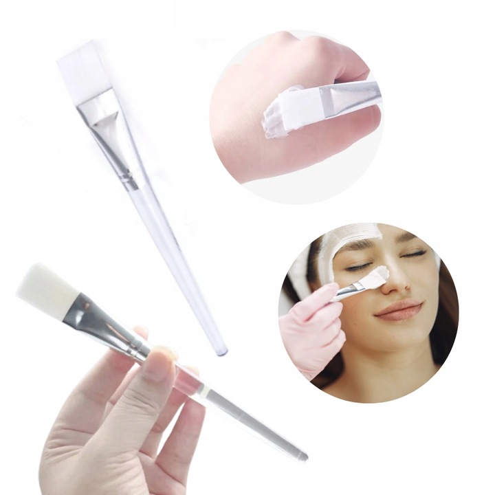 Pędzelek płaski do masek alg kwasów serum Prima Derma