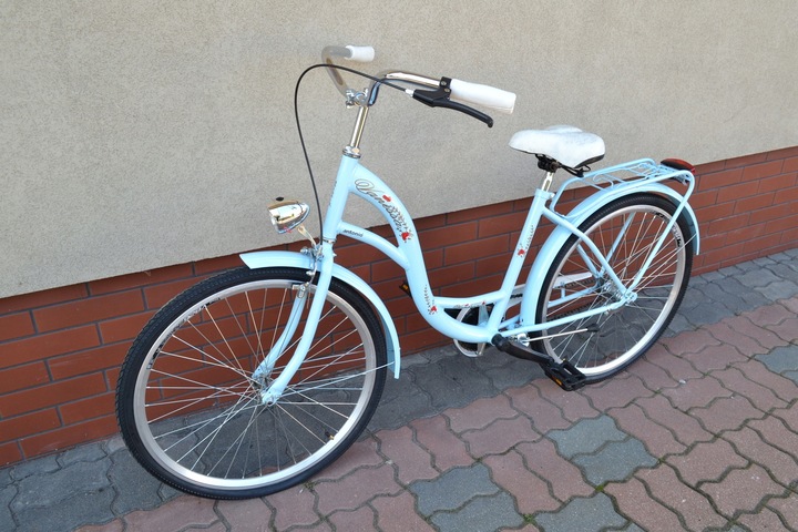 Rower Damski Retro Montemar Miejski Vanessa 26 cali Błękitny Polski