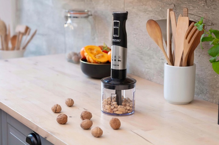 Blender ręczny MPM MBL-34M 1500W Funkcja Turbo Stal nierdzewna Czarny