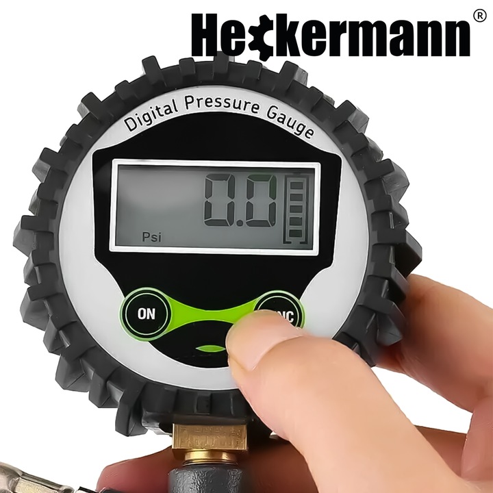 PISTOLET DO POMPOWANIA KÓŁ Z MANOMETREM CYFROWYM LCD WĘŻYK 36CM 15 BAR