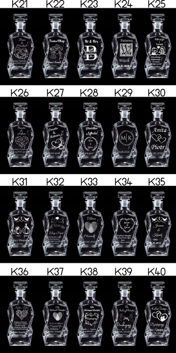 KARAFKA DO WHISKY Z GRAWEREM 6 SZKLANEK URODZINY PREZENT EMERYT WALENTYNKI